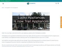 Tablet Screenshot of luckyappliances.com